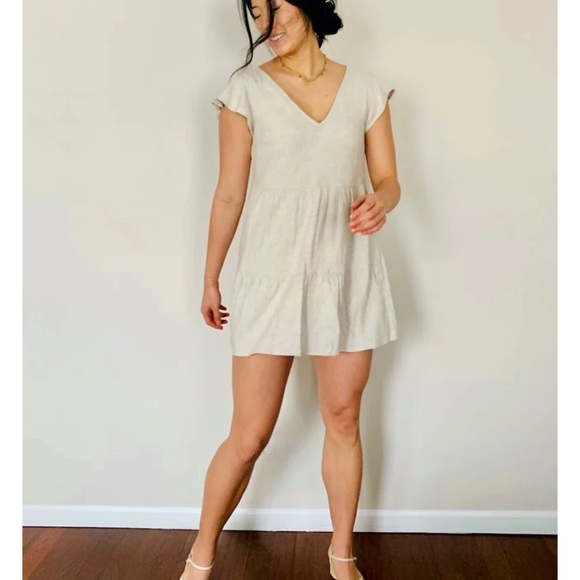 ABERCROMBIE & Fitch Ruffle Sleeve Trapeze Mini Dress Small Tall - Picture 3 of 16